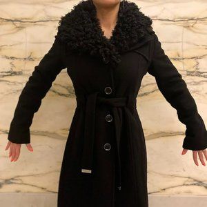 Michael Kors Wool Coat with Removable Faux Fur Collar